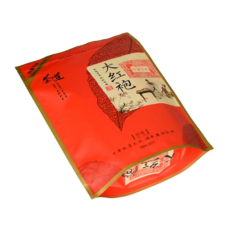 Tea Bag Da Hong Pao Oolong Tea Zipper Self-supporting Self-sealing Plastic Universal Gift Packaging tea vacuum bags