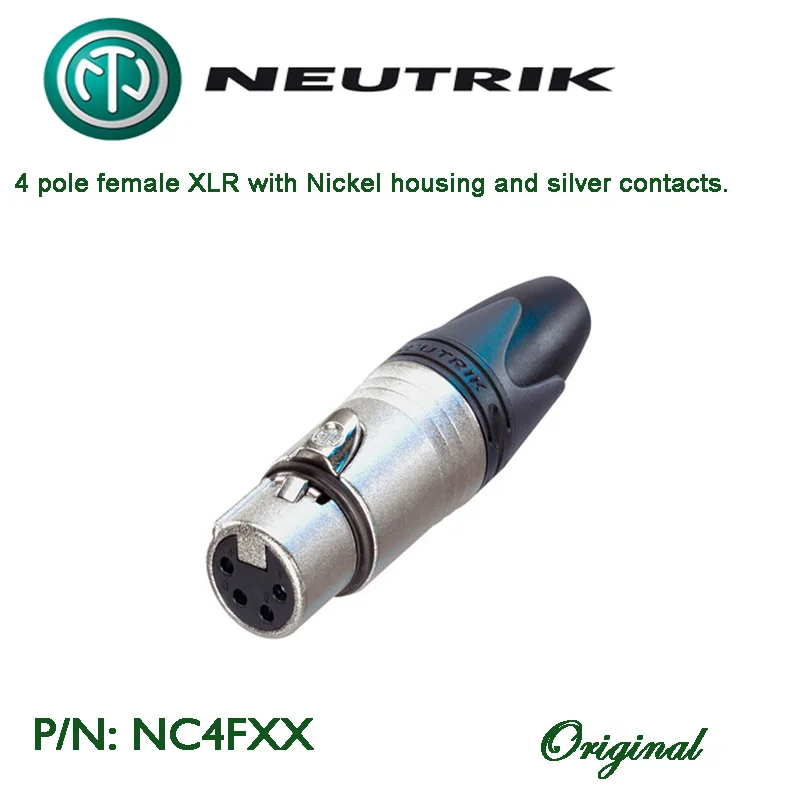 스위스 뉴트릭 NC4FXX 4극 여성 XLR 플러그, 니켈 하우징 및 은 접점,..