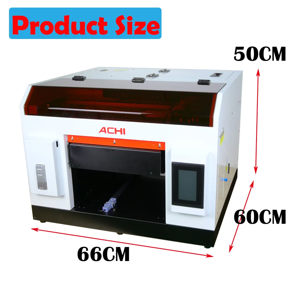 US Ship ACHI A3 UV Printer R1390 UV Flatbed Cylindrical A4 UV Printer for Glass Metal Wood Embossed Printer 5x500ML Ink EU STOCK