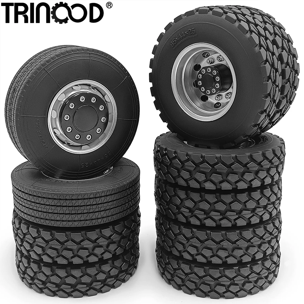 TRINOOD-Tamiya-6x6-Wheels-Rims-Tires-Set-for-1-14-Scale-RC-Tractor ...
