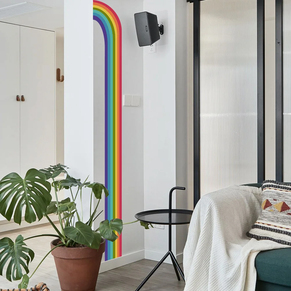 Cartoon Rainbow Pattern Wall Sticker Living Room Bedroom Wall Edge Decoration Decals Kid Room Self-adhesive Home Decor Wallpaper