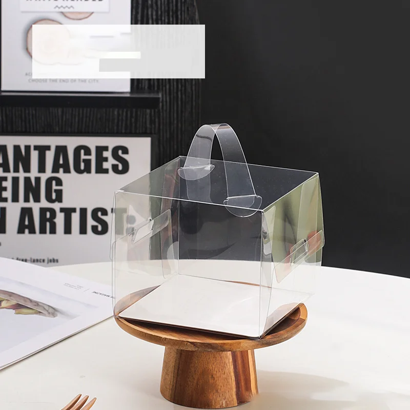 50pcs Transparent Cake Boxes with Handles, Plastic Cupcake and Chocolate Gift Boxes, Mi... - SKU TCBH1052 - UGI Packaging