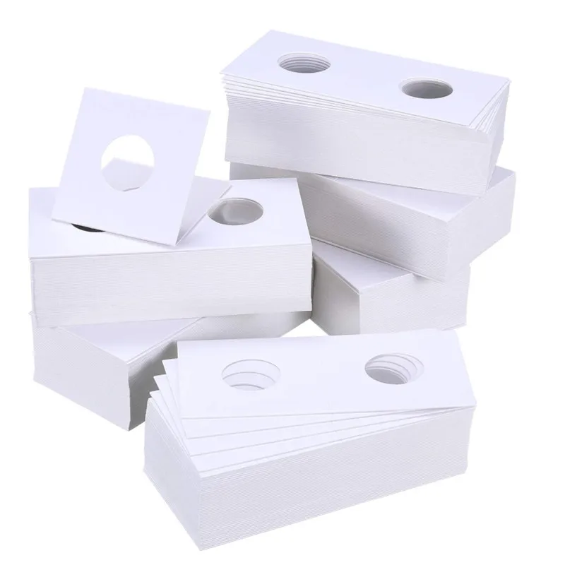 새로운 50PCS 정사각형 골판지 동전 홀더 17.5mm-40mm 크기 동전 앨범 컬렉션 등대 스탬프 동전 홀더 커버 케이스 보관
