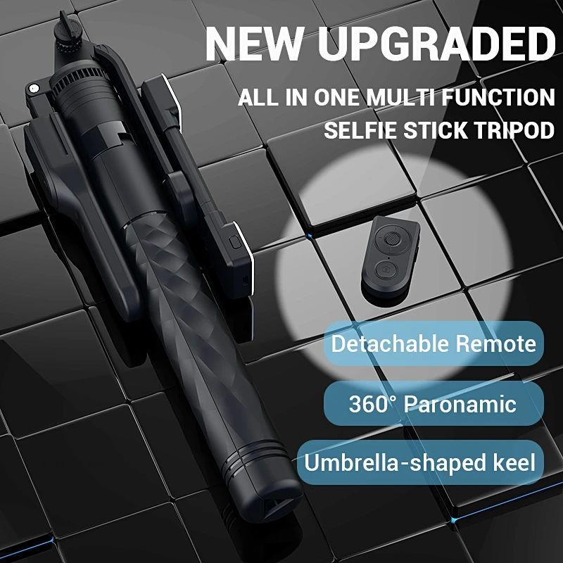 2025 New 1750mm Wireless Selfie Stick Tripod Stand Foldable Monopod With Led Light For Smartphones Balance Steady Shooting Live 2