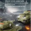 Plastic 1/30 Heng Long RC Battle Tank Sherman Infrared Combating Toy M4A3 3841-01 Remote Control Vehicle Gift 1/16 3898 TH23393 2