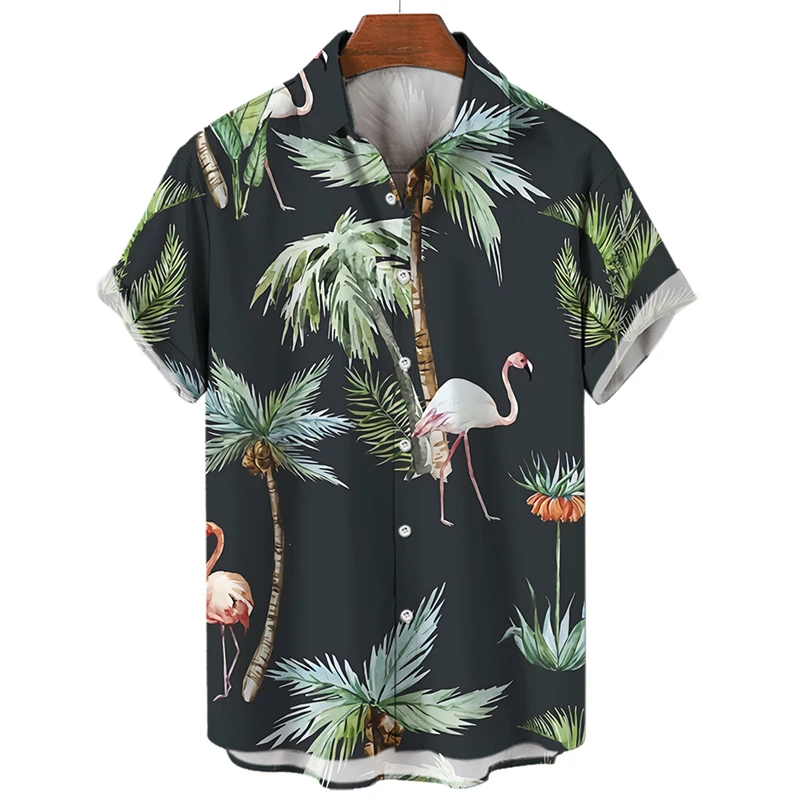 

Новая гавайская рубашка для мужчин, Пляжная Праздничная футболка с коротким рукавом, мужская рубашка с лацканами и пуговицами, модная повседневная мужская одежда, топы, блузка