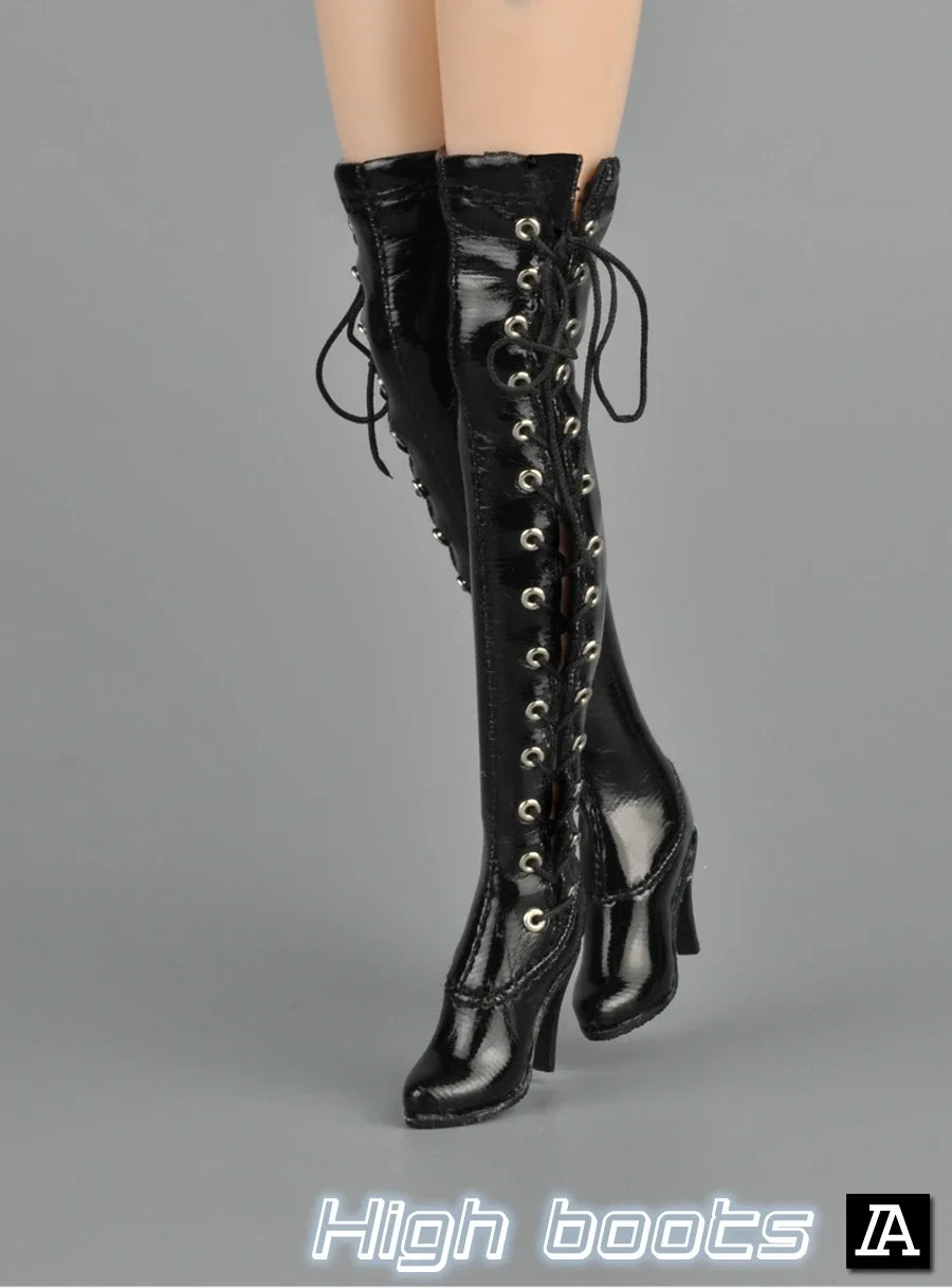

1/6 Scale Hollow Pu Leather Shoes, Boots Model for 12'' Female