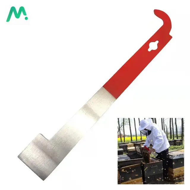 Rozsdamentes Méhcsaládos Szerszám Keret Lifter J Alak Horgos Vörös 27 Cm -Es Vágott Mézkés Méhkapárkaparó Méhész Eszközök Kellékek