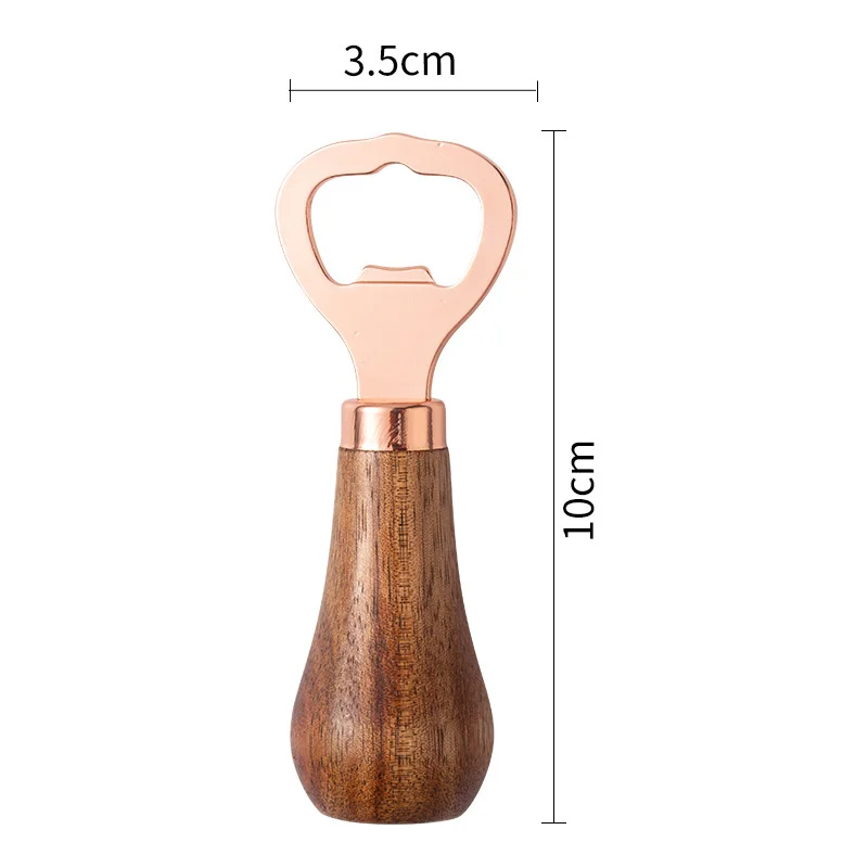 2/4Pcs Beer Bottle Opener Creative Wooden Handle Opener Portable Stainless Steel Cocktail Drink Cap Opener Bartender Corkscrew