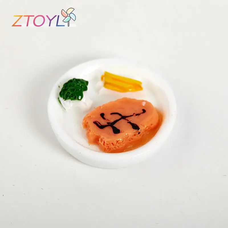 1/12 Dollhouse Miniature Breakfast Plate Egg Bread Simulation mini food model ornaments Dolls House Accessories random sent 5pcs pretend food toys doll house toys