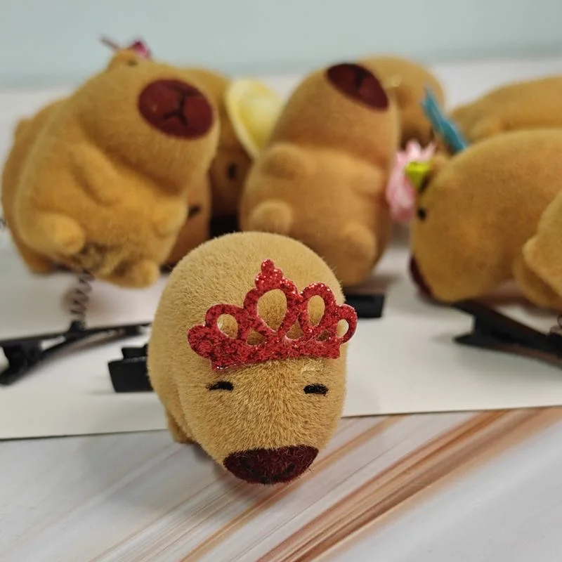 Kawaii Bow Tie Little 3D Capybara Hairpin Spring Clip Duckbill Clip Bangs Clips Side Clips Headwear Hair Accessories 10-100PCS hair accessories hair clips