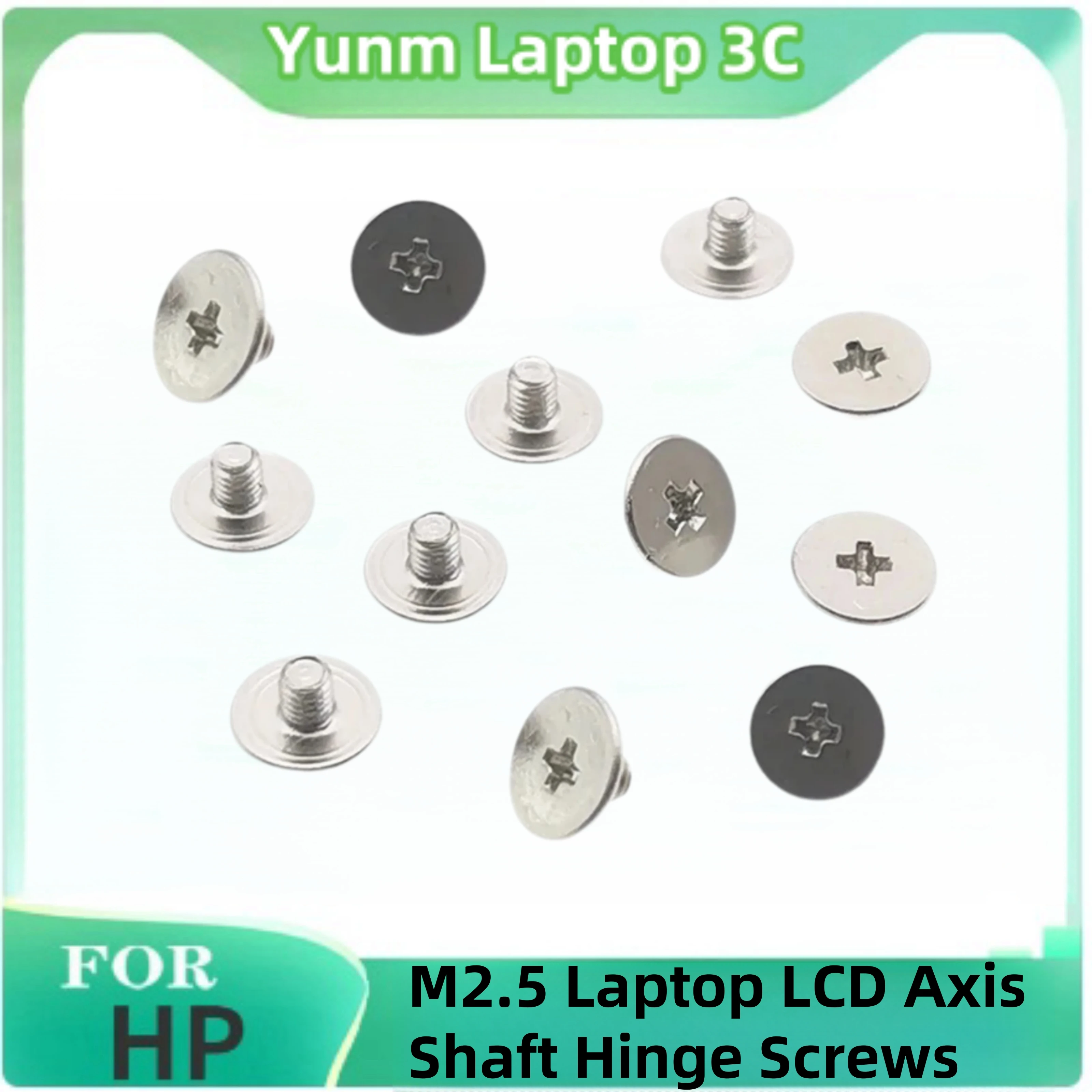Laptop LCD Axis Shaft Hinge Screws 12pcs M2.5 Big Flat Head Carbon Nickel Plating for ACER A315-42 HP 15 Dell 3590 3510