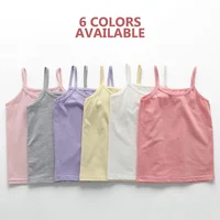 2 Pieces Girls' Cotton Undershirts Stretch Camisole Basic Tank Top Dance For Ballet Gymnastics Dancewear Undershirts Camis Tank 2