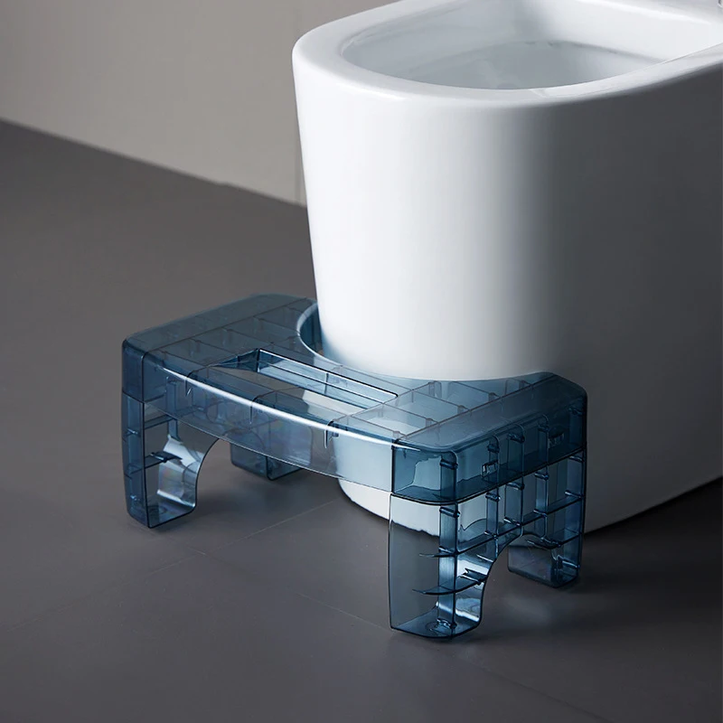 Tabouret De Toilette Ergonomique 17 Cm – Marchepied Pour Posture Naturelle, Antidérapant, Bleu