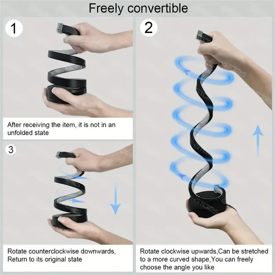 LED 나선형 디자인 테이블 램프 USB 플러그인 침실 머리맡 램프 현대적인 미니멀리스트 스타일 거실 장식 램프