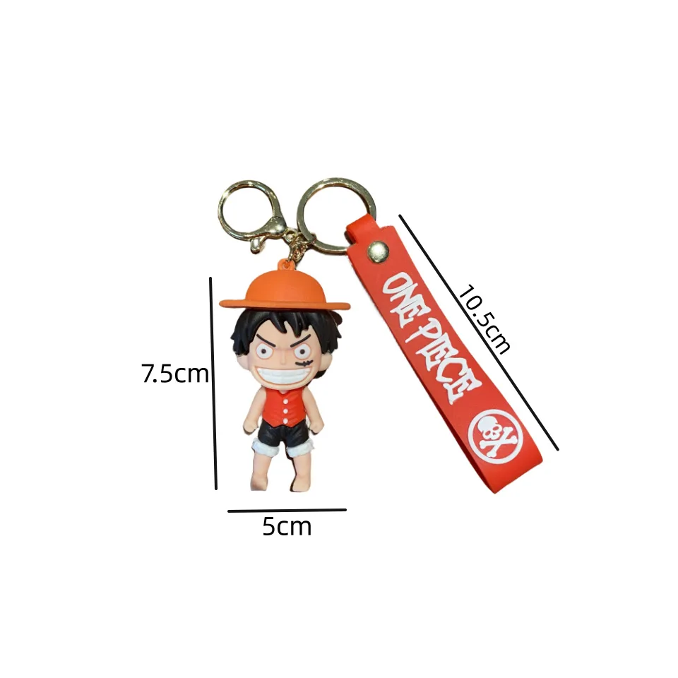 One Piece Air Pirate Luffy Keychain Cartoon Anime Figures Chopper Zoro Usopp Dolls PVC Keychain Bag Pendant Accessories Gifts