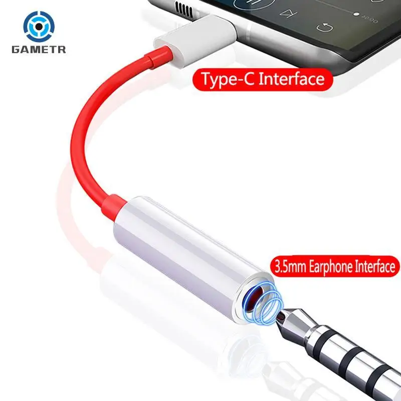 원플러스 안드로이드 휴대폰용 헤드폰 커넥터 어댑터, USB C 타입에서 3 5 mm 이어폰 잭 케이블 어댑터, 오디오 분배기, 1PC