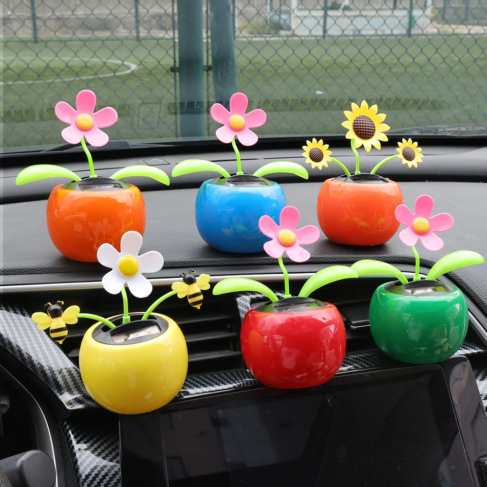 

Car Solar Sunflower Decoration Swinging Cute Ornament For Dashboard Dancing Interesting Sunflower Toy Auto Interior Accessories