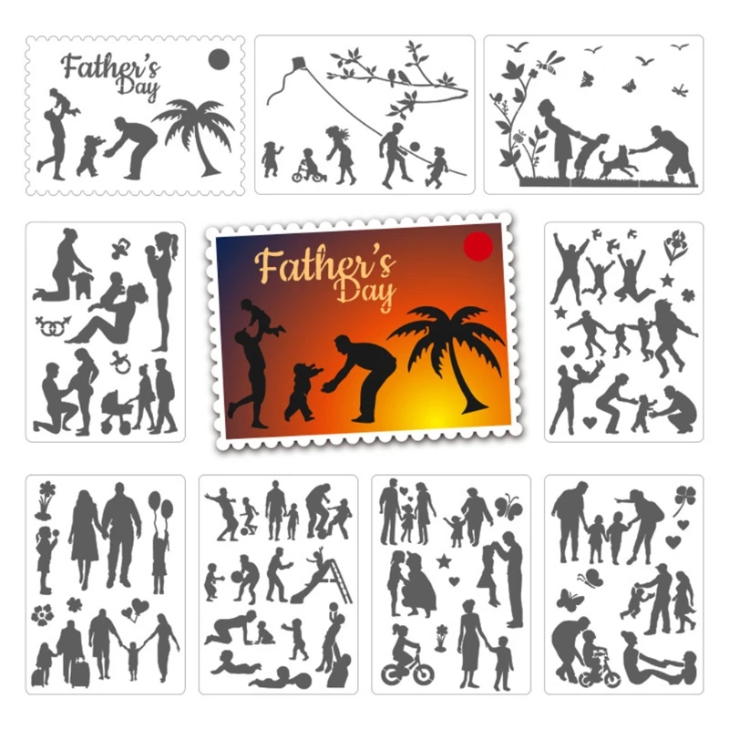 

Прямая поставка, 9 шт., многоразовые пластиковые картины, полый шаблон, артефакт для изготовления праздничных подарков