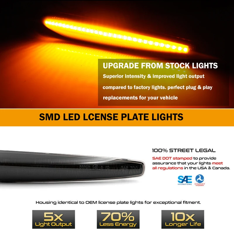 Led Dynamic Turn Signal Light Side Marker Blinker Indicator Lamp Repeater For Al