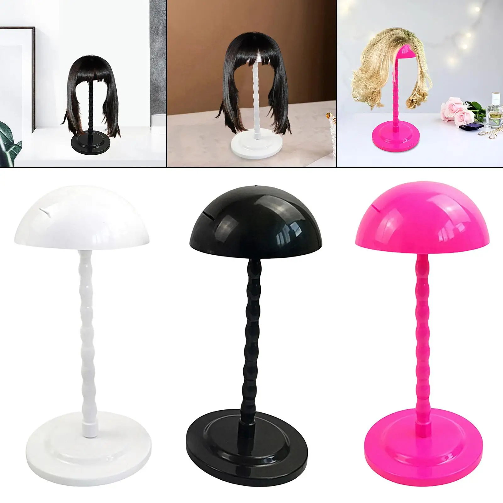  Stand Non-Slip Mushroom Top Collapsible Portable Practical Stable Storage Hair Holder Stands for Drying Toupee Tool