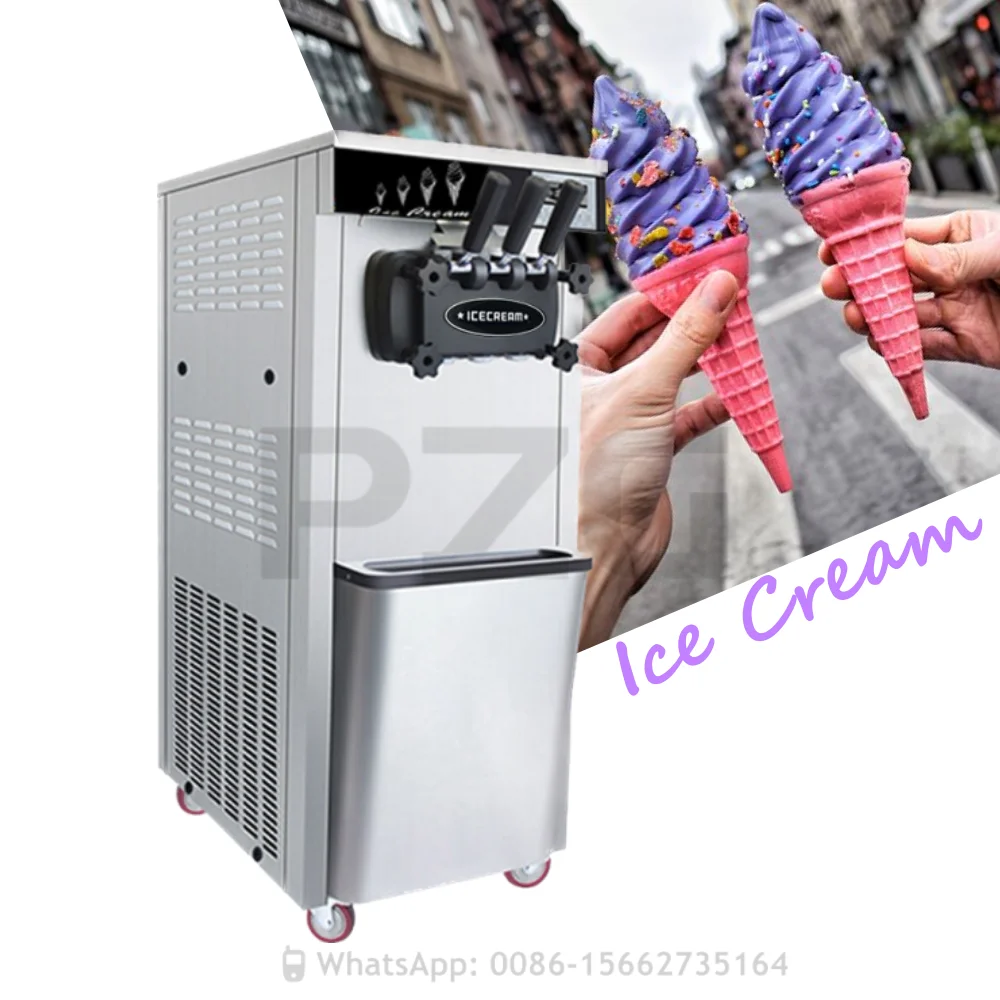 110V/ 220V THREE Flavors 18L-22L/H Commercial Soft Ice Cream Machine Sweet Ice  Cream Maker Ice Cream Maker R410 or R404 - AliExpress