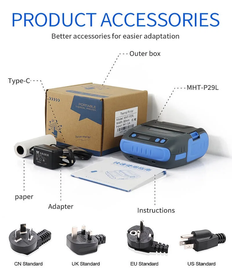 Mht-portable 80 mm One Printer Industrial Grade Mobile Wireless Thermal Label Receipt Printer Imprimante Detiquette Thermique - Imagem 4