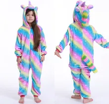 Licorne Pijama de cuerpo completo para niños, pijama de franela, chándal de unicornio, ropa completa