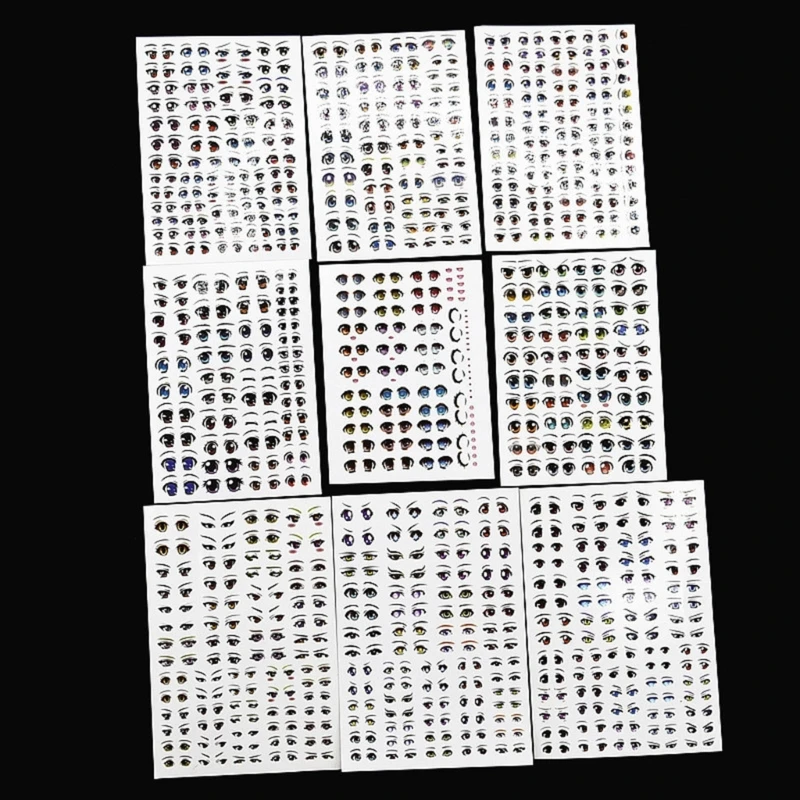 Eye Stickers 11 Sheet Dolls Eye Water Stickers Face Eyes Cartoon Decals Dolls Making Eyes Labels Kid Crafts C6UE eye stickers