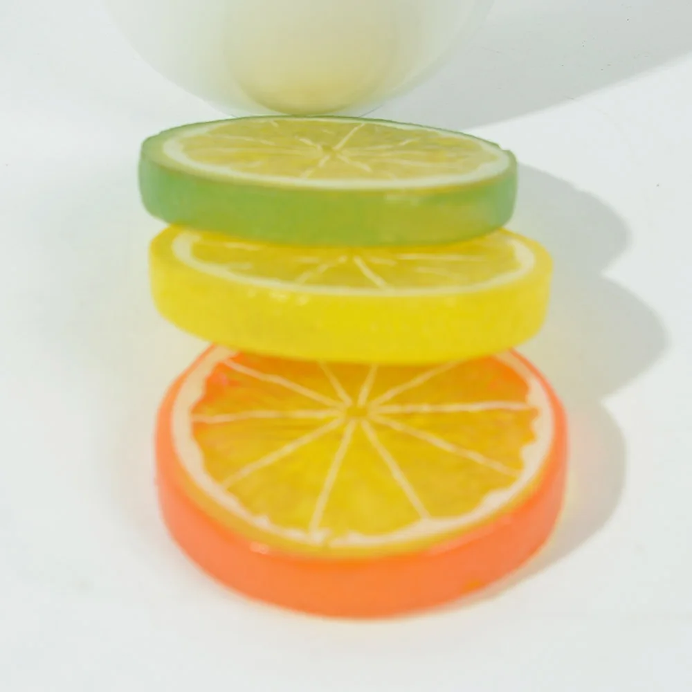3/9pcs Mini Simulation Fruit Lemon Slices Fake Artificial Plastic Fruit Model Decorative Wedding Ornament Festival Decoration