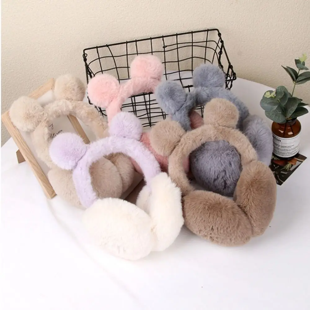 

Foldable Winter Warm Earflaps Cute Ear Protection Plush Ear Warmers Bear Ears Cold Protection Ear Muffs Women