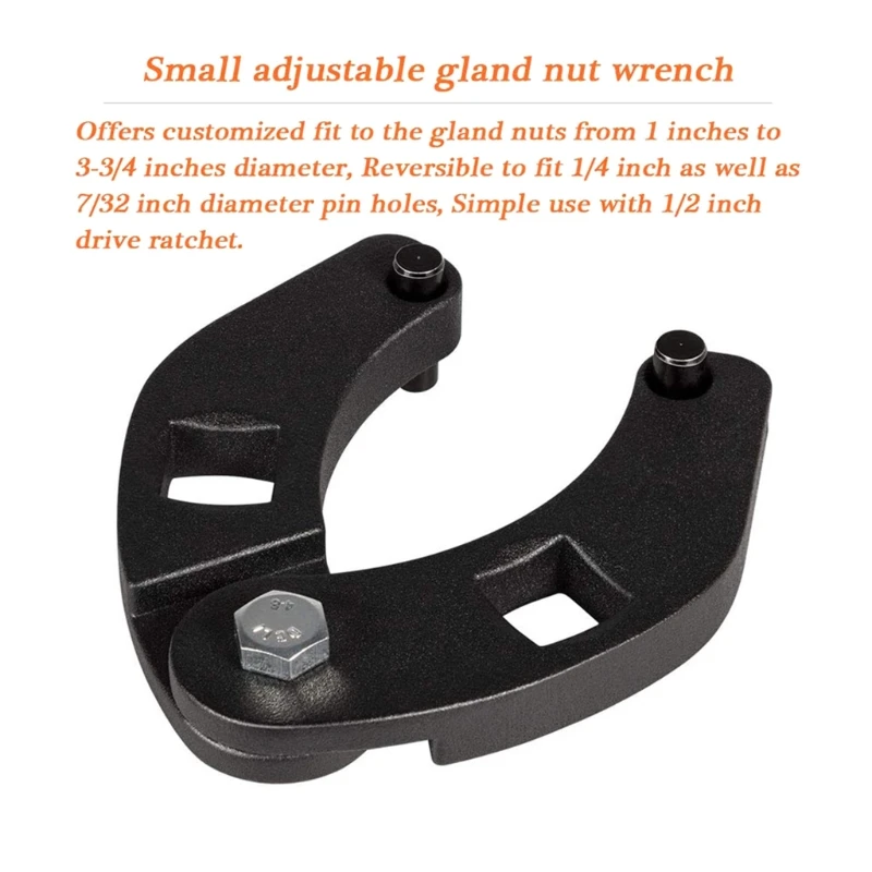 Verstellbarer Schraubenschlüssel Für Hydraulikzylinder – Robust, Mit 3 Stiftgrößen (1/4", 5/16", 2/5")