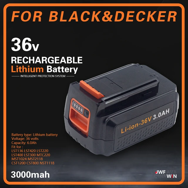 LBXR36 36V/40v 3000mAh Rechargeable Li-Ion Battery for Black & Decker  LBXR36 BL2036 LBX2040 LST136