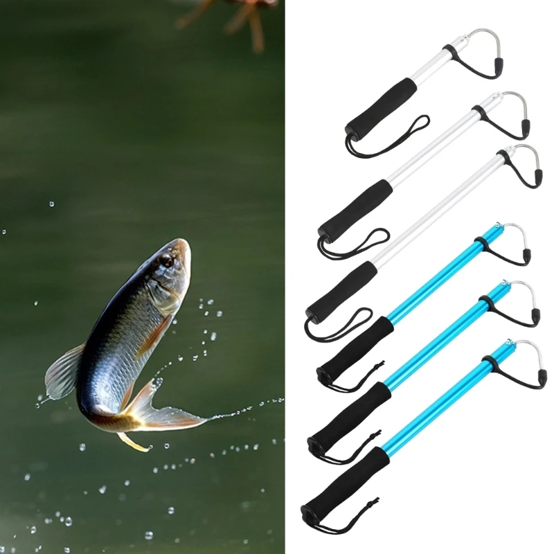 Fishing Hook Retractable Stainless Telescopic Fishing Hook Tackle  Retractable Hand Fish Gaff Soft Rubber Cover