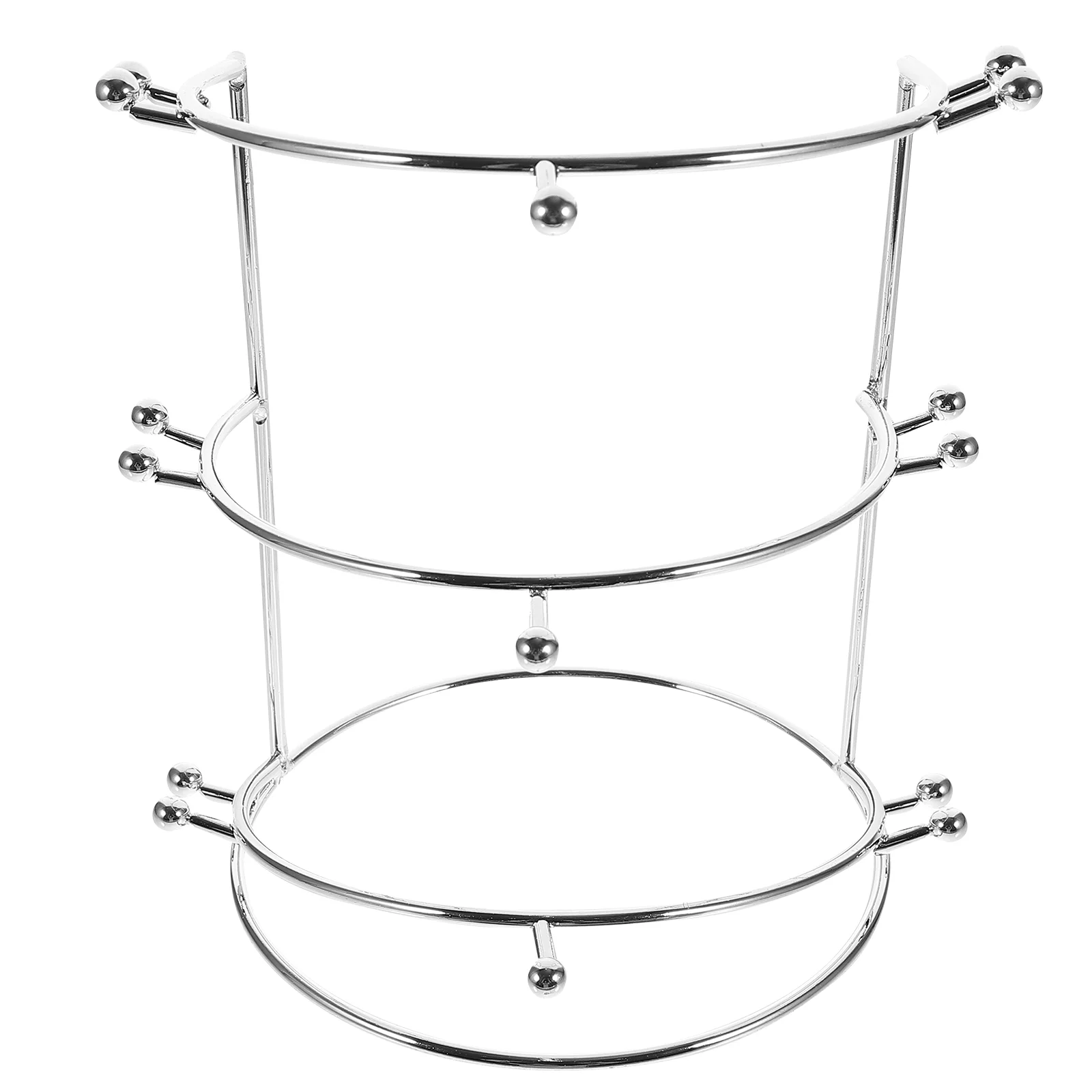 

Tiara Crown Display Stand Three-Tier Rack Jewelry Holder Headband Hairband Headpiece Organizer Silver