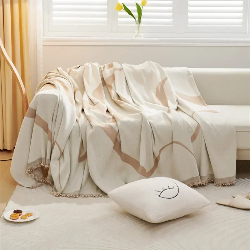 Chenille Sofa Towel Geometric Sofa Cover Anti-skid Sofa Pad All-season Universal Couch Blanket All Inclusive Cover Cloth Towel 2