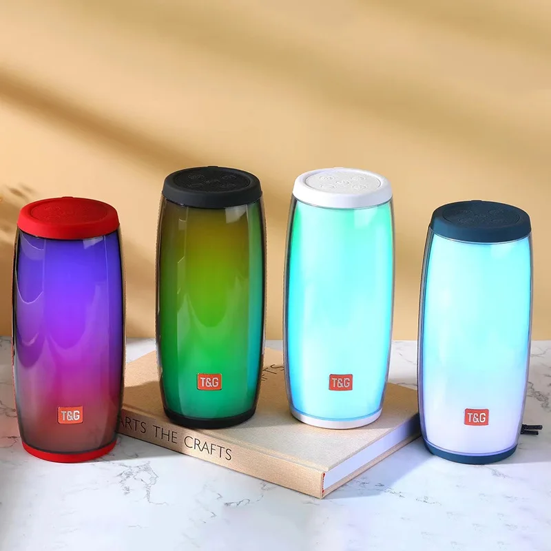 

Portable Speakers Column Wireless Speaker Powerful High BoomBox Outdoor Bass HIFI TF FM Radio with LED Light