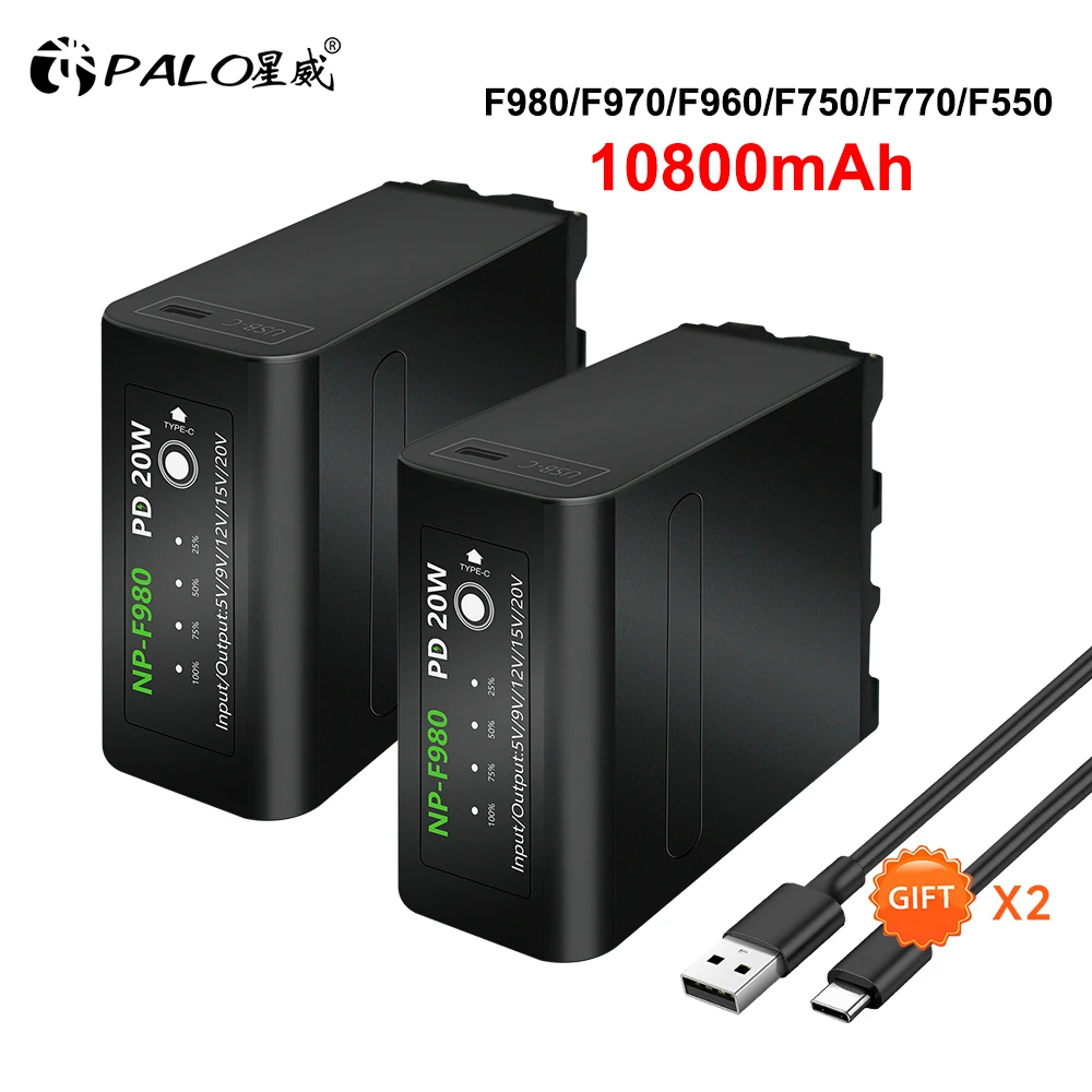 Batteria NP-F750 6000mAh Con USB - Compatibile Sony, Luci LED E Monitor Video - Foto 9