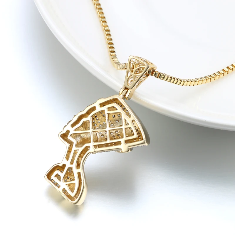 VANAXIN Egypt Queen Pharaoh Pendant Necklace Gold Silver Color Jewelry Women Zircon Statement Fashion Hip Hop Collier Box Gift 2