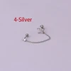 Boucles d'oreilles tendance en acier inoxydable pour femmes, 1 pièce, chaîne à Double perçage, fleur coréenne, Zircon, clous de perçage, bijoux à la mode