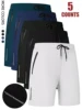 Men's Five-Piece Shorts, Sports, Fitness, Swimming, with Zipper Pockets, Quick-Drying, Casual, Breathable, Drawstring Shorts, Suitable for Summer Outdoor Sports, Fitness Training, Home Leisure, Beach Vacation 3 Men's Five-Piece Shorts, Sports, Fitness, Swimming, with Zipper Pockets, Quick-Drying, Casual, Breathable, Drawstring Shorts, Suitable for Summer Outdoor Sports, Fitness Training, Home Leisure, Beach Vacation 3