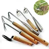 1PC Long Wood Handle Stainless Steel Garden Weeder Hand Weeding Removal Cutter Puller Tools Multifunction Weeder Transplant 1