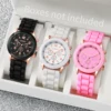 3pcs/set Unisex Silicone Band Quartz Watch 3 Colors /set 1