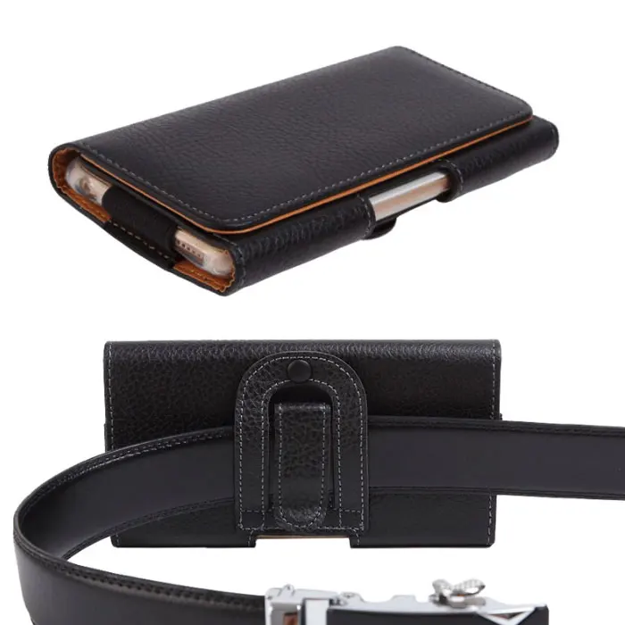 Universal Magnetic Leather Waist Bag with Belt Clip - Phone Pouch