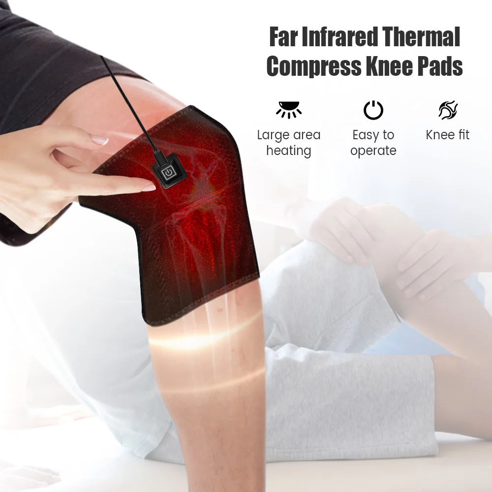 

Electric Heating Pads for Arthritis Knee Pain Relief Infrared Heated Therapy Recovery Elbow Knee Pad Brace Health Care USB Cable