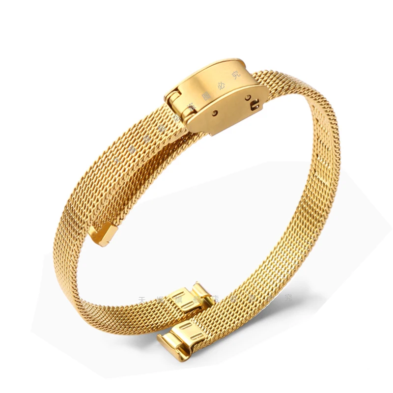 Elegant Rose Gold Mesh Stainless Steel Women's Watch Strap - Ultra-Thin Design