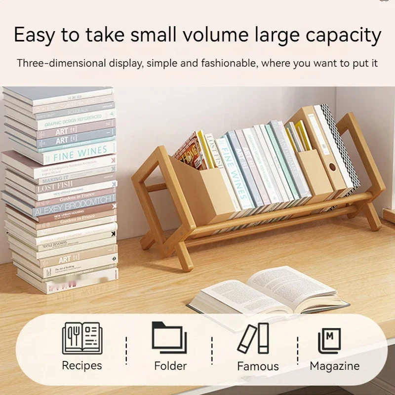 Simple Desktop Bookshelf Office Documents Books Magazines Stationery Storage Shelf Student Study Story Picture Book Rack Shelves
