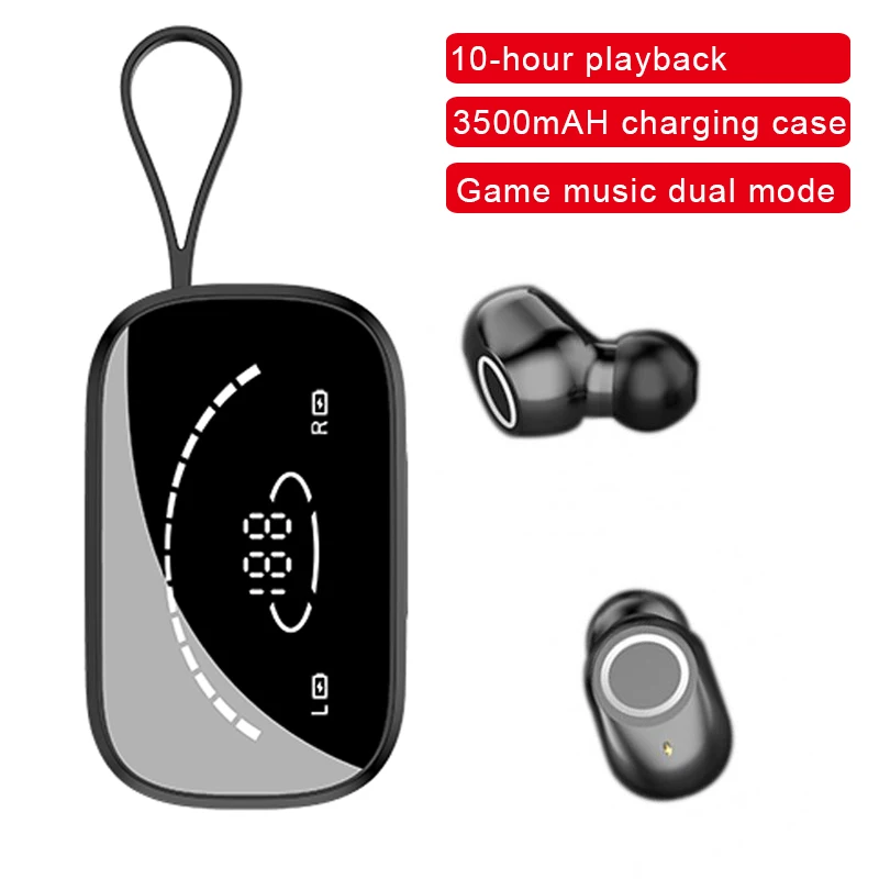 

TWS наушники K2 Bluetooth беспроводная гарнитура 3500 мАч зеркальная зарядная коробка мини-наушники-вкладыши спортивные наушники-вкладыши с дисплеем и микрофоном