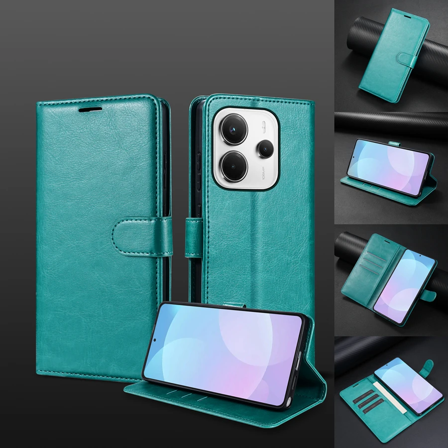 Magnetic Flip Leather Wallet Case with Card Slot