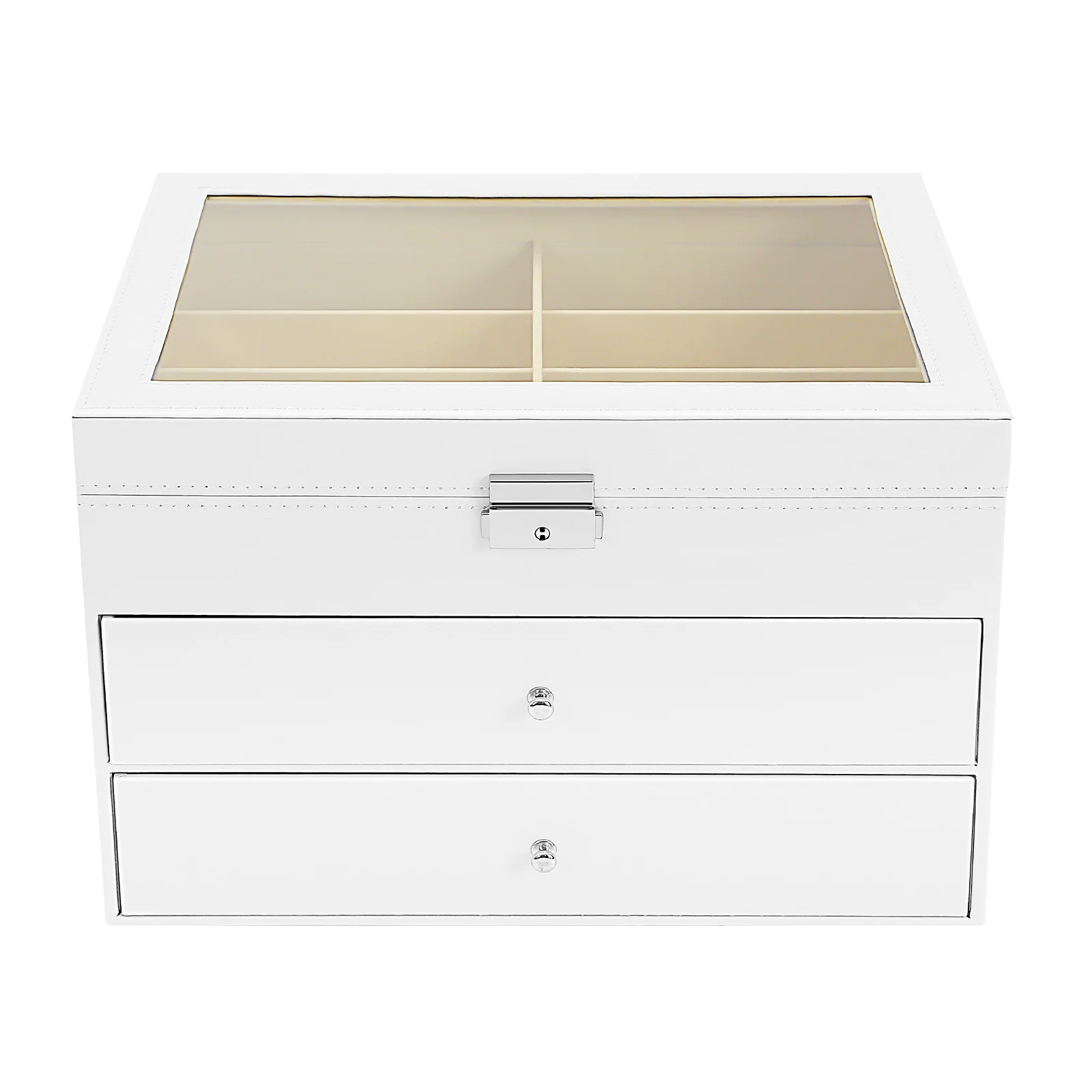 3-stöckige Brillen-Aufbewahrungsbox mit 24 Einzelfächern, Klappdeckel-Design, Sonnenbrillen-Präsentationsschublade, Sonnenbrillen-Organisationsbox – Detail 4